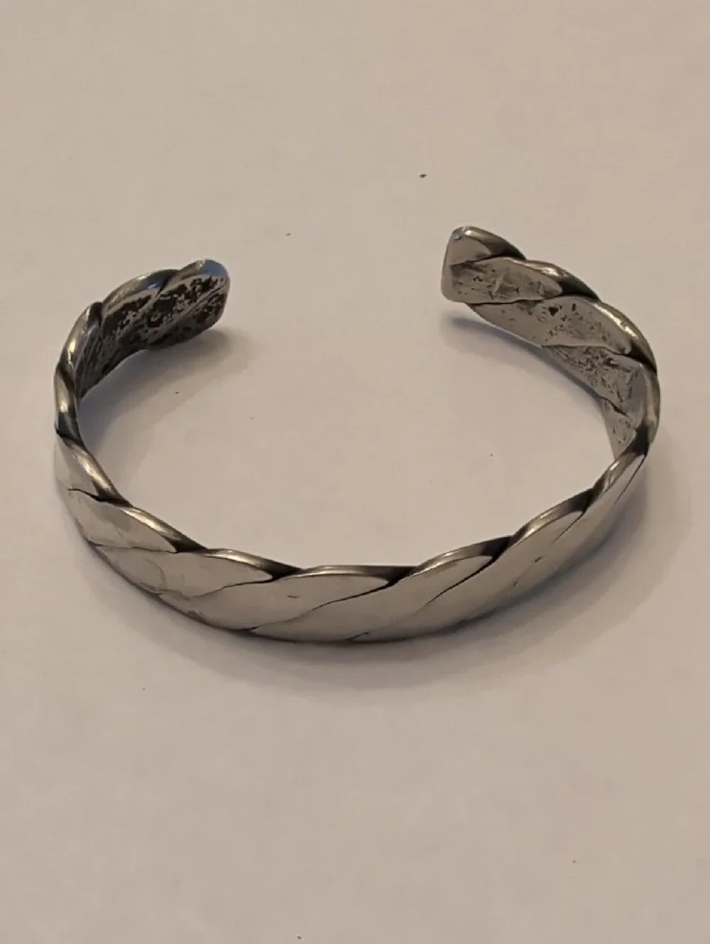 Men's Silver-Tone Twisted Cuff Bracelet